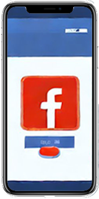 smartphone con un logo de facebook en su pantalla