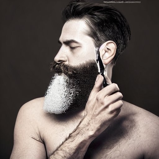 un hombre afeitando su barba